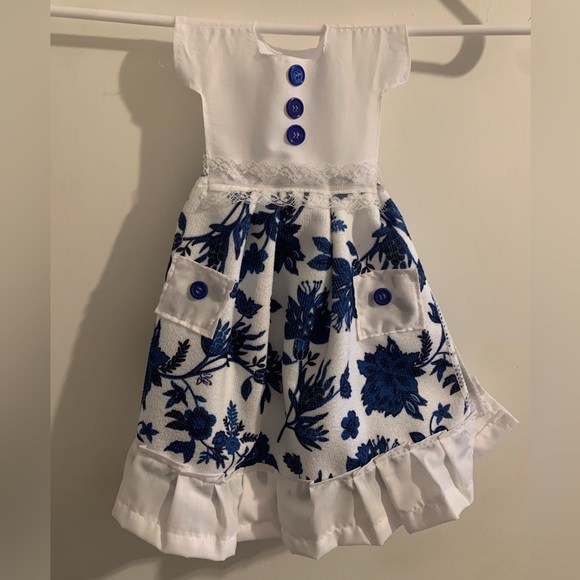 Hand Crafted Other - Kitchen Decor Towel Dress: Blue and White Flower